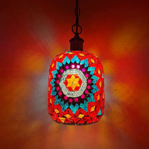 suspension LED en mosaïque turque style bohémien rétro vintage - vue 3 sur 14
