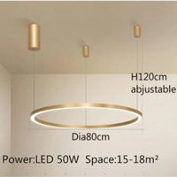 plafonnier led moderne avec anneau doré brossé