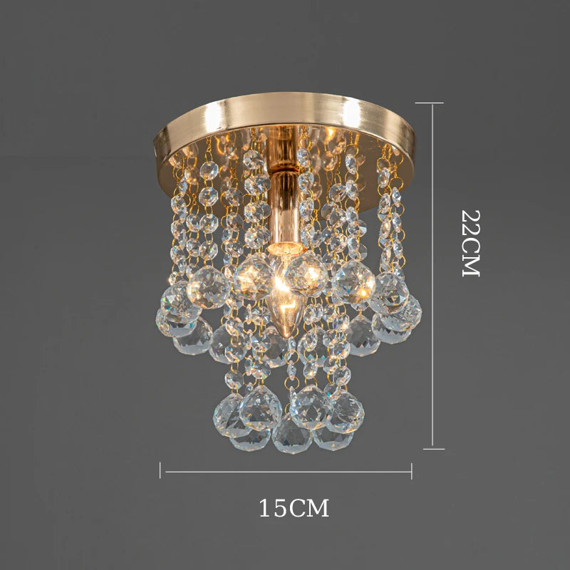 suspension en cristal doré et argenté décoratif - vue 5 sur 8