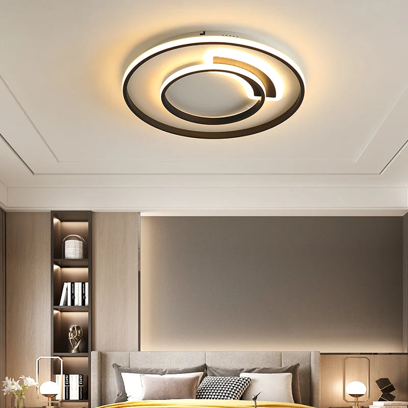 Moderne LED-Deckenleuchte aus Schmiedeeisen und Acryl für die Innendekoration - vue 3 sur 9