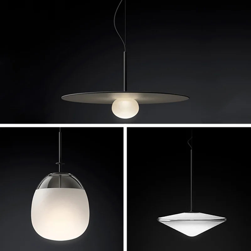 Suspension design en verre soucoupe volante forme - vue 4 sur 9