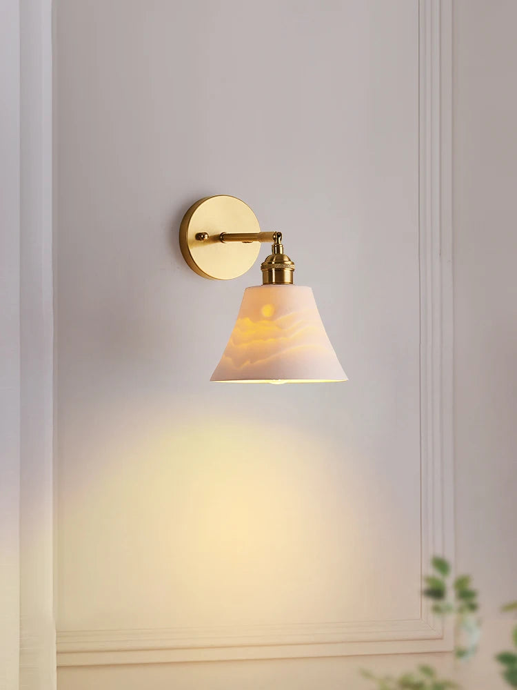 Wandleuchte aus Keramik und Kupfer im nordischen Luxus-Design - vue 2 sur 6