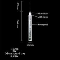 Suspension led moderne minimaliste bulle K9 lampes suspendues en cristal salle à manger cylindre long tube lampes suspendues haut plafond