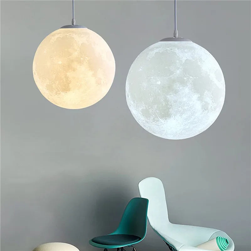 Suspension lune LED lumière ambiance décoration maison