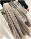 Echarpe cachemire pur maille elegante a franges hiver