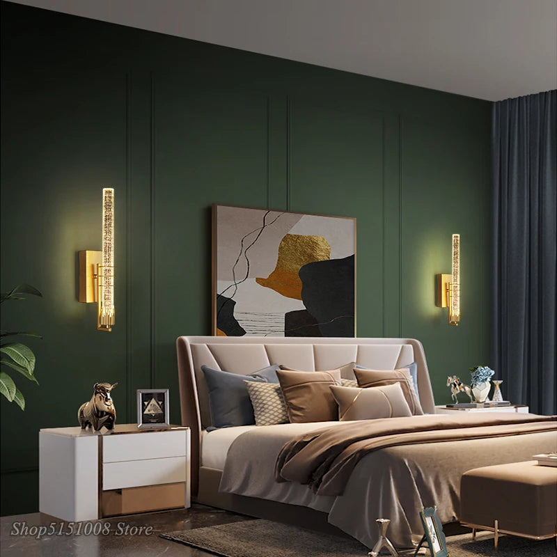 applique murale moderne en cristal avec bande led - vue 4 sur 14
