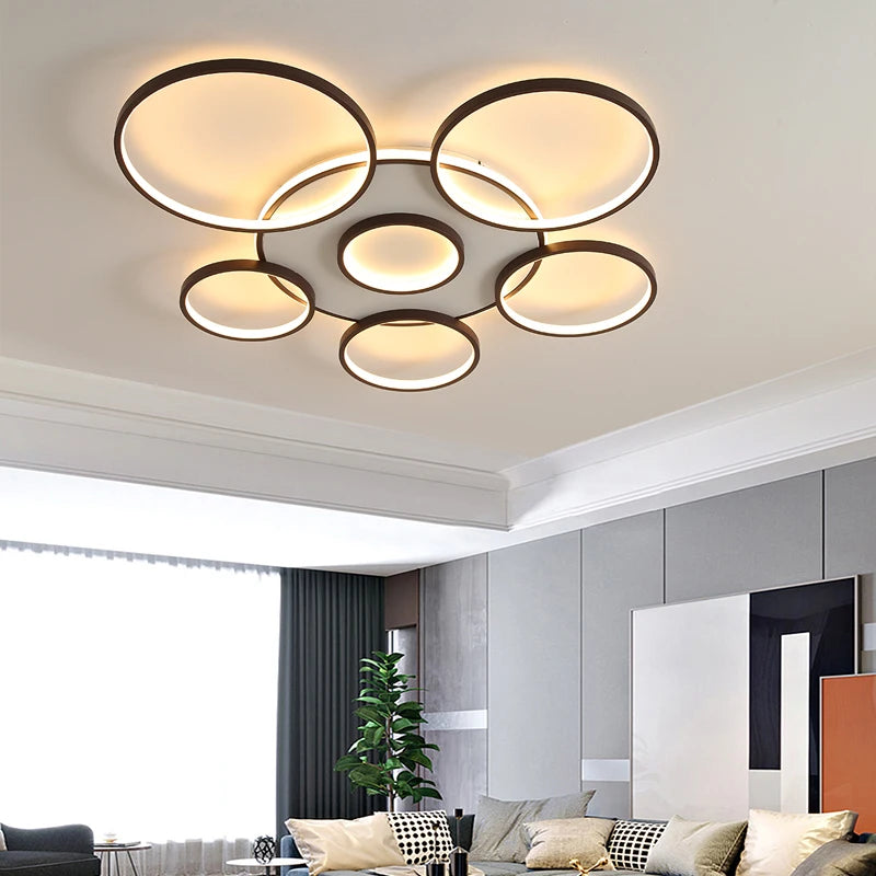 lustre led moderne en bois et aluminium pour éclairage intérieur - vue 7 sur 18