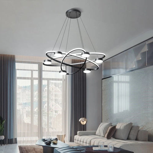 Postmoderne LED-Pendelleuchte aus Acryl im nordischen Design - vue 5 sur 8