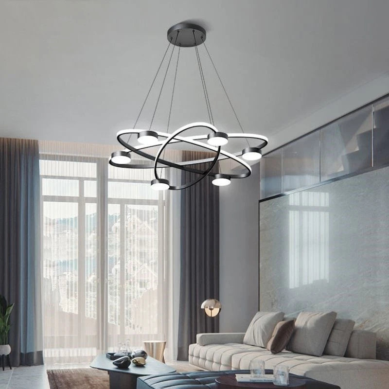 Postmoderne LED-Pendelleuchte aus Acryl im nordischen Design - vue 4 sur 8