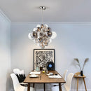 lustre nordique en verre globe avec éclairage led
