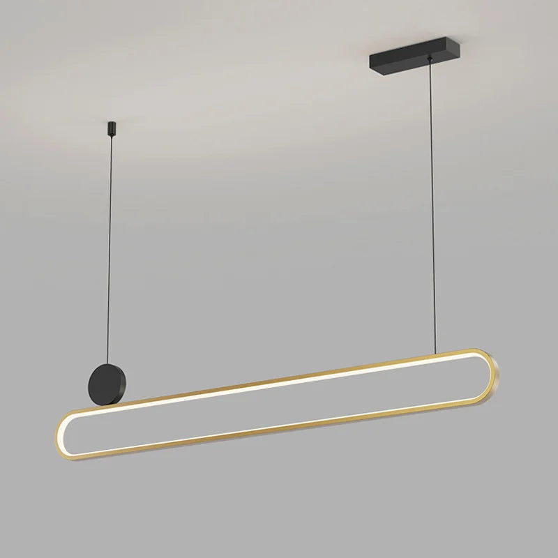 lampe pendante moderne rectangle led lustre suspendu intérieur - vue 4 sur 10