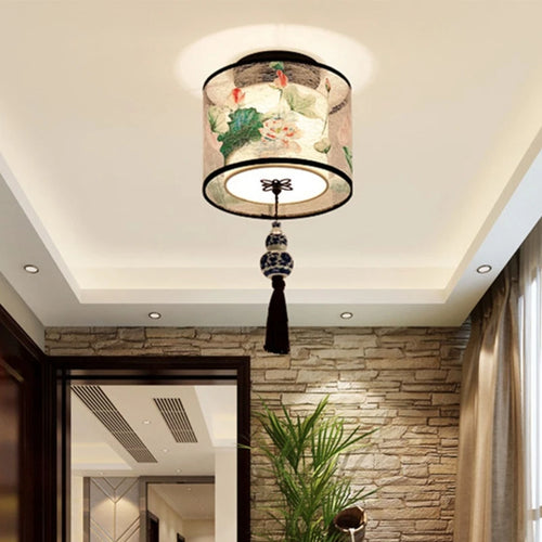 Klassische und Vintage LED-Pendelleuchte im chinesischen Stil - vue 11 sur 10