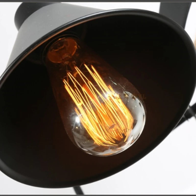 lustre vintage industriel en fer forgé pour loft et café - vue 7 sur 12
