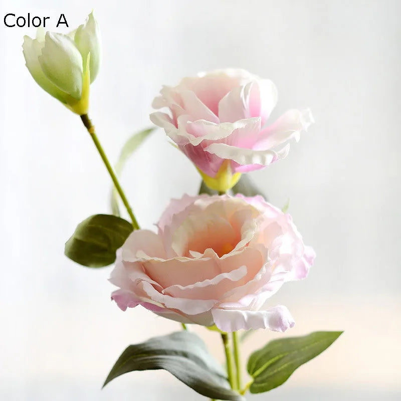 fleurs artificielles en gros décoration mariage eustoma soie 3 branches - vue 9 sur 11