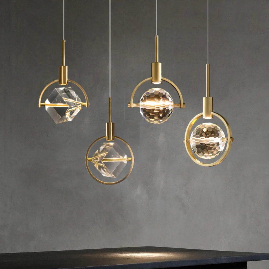 Suspension design dorée nordique à tête unique - vue 3 sur 10