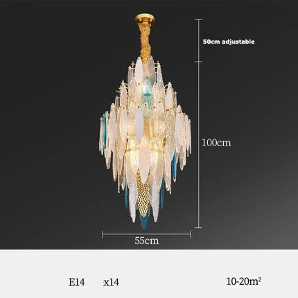 LED-Kronleuchter im Art-Déco-Stil aus Eisen und Glas – Elegantes Design für moderne Beleuchtung - vue 16 sur 25