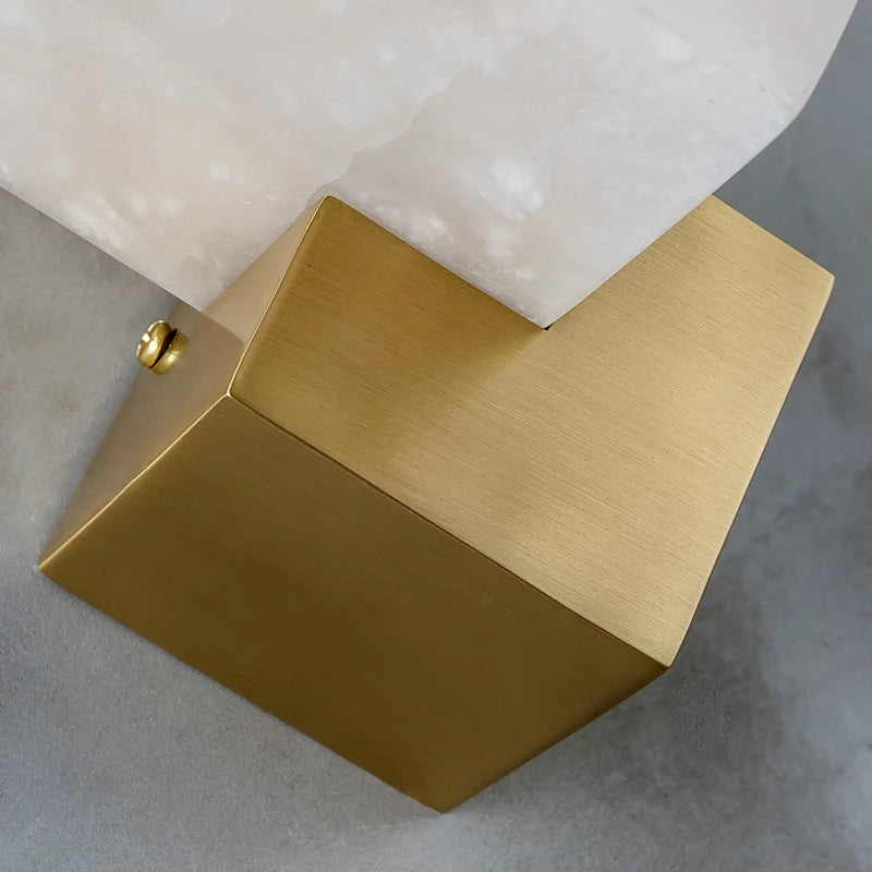 Applique murale de luxe en jade Luminaires LED modernes décoration de la maison étude salon chambre chevet carré en marbre Luminaires - vue 7 sur 7