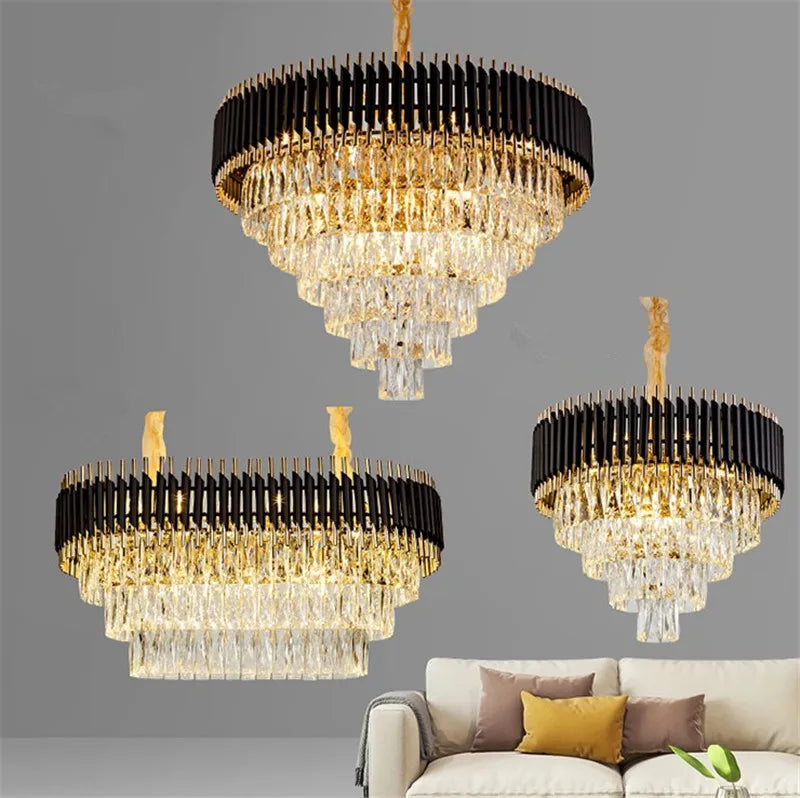 lustre moderne en cristal suspendu pour intérieur élégant - vue 4 sur 9