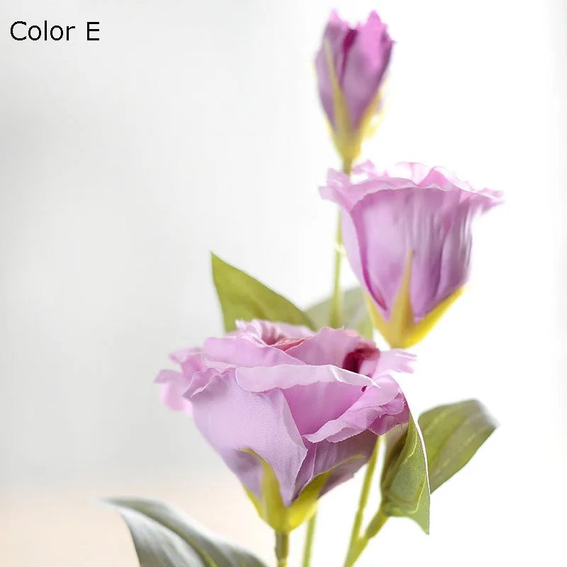 fleurs artificielles en gros décoration mariage eustoma soie 3 branches - vue 6 sur 11
