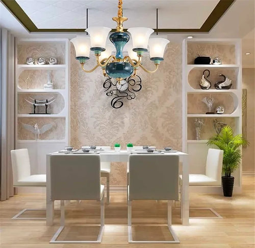 lustre en céramique et cuivre pour une ambiance moderne et simple