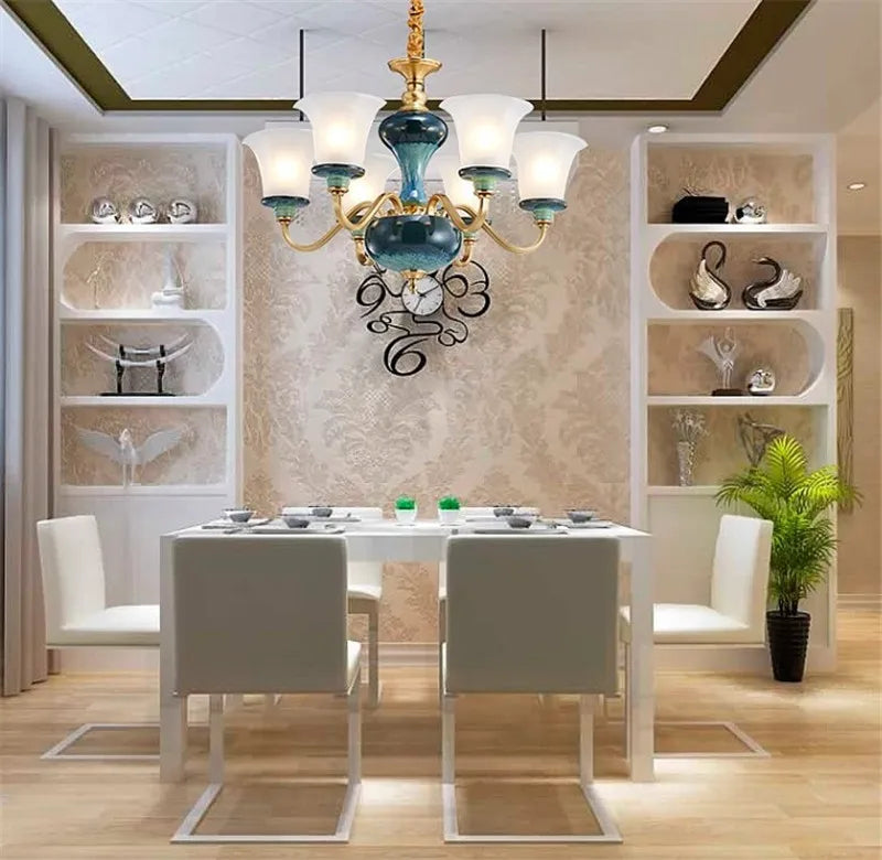 lustre en céramique et cuivre pour une ambiance moderne et simple - vue 6 sur 15
