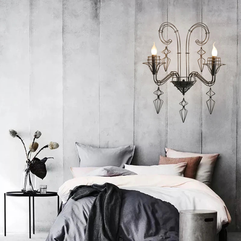 lustre design baroque noir et blanc pour éclairage intérieur - vue 6 sur 6