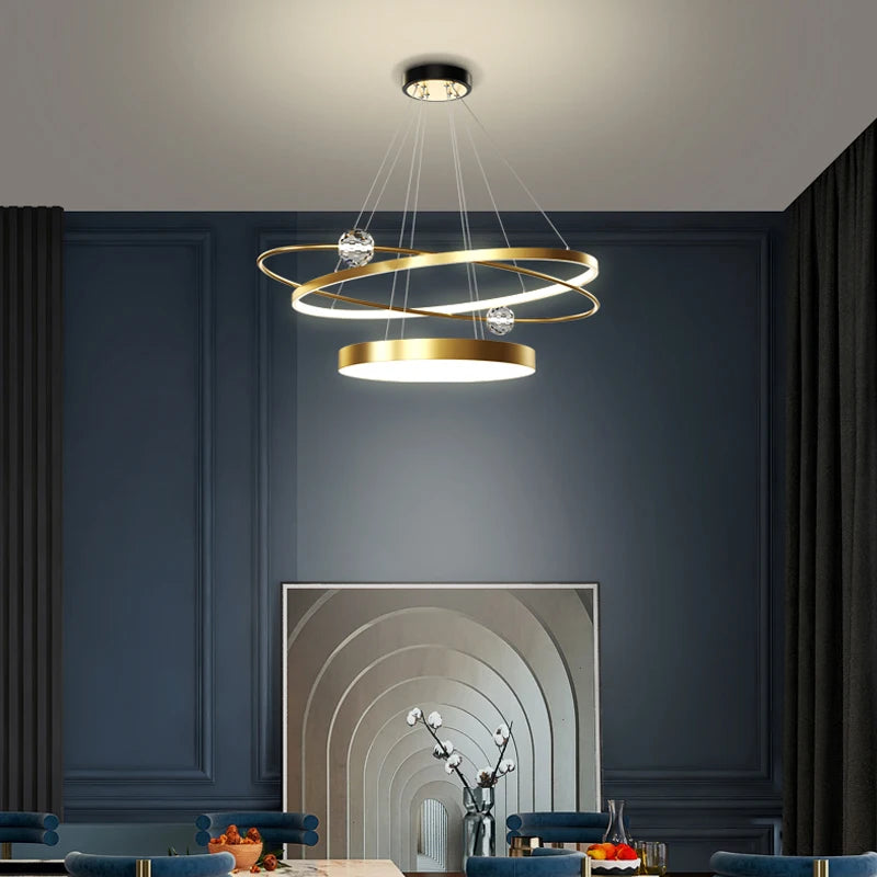 lustre moderne en cristal éclairage créatif et luxueux - vue 2 sur 6