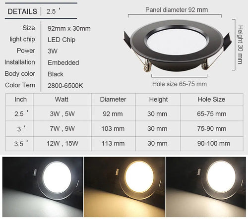 Set aus 10 wasserdichten LED-Einbaustrahlern für die Innenbeleuchtung - vue 8 sur 9