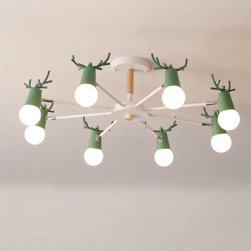 lustre en bois nordique led macaron pour chambre d'enfant