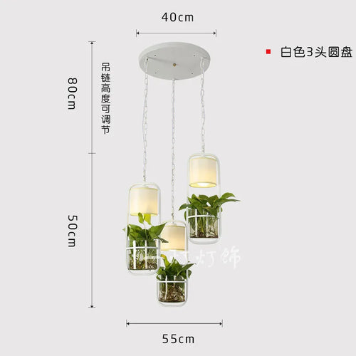 Moderne Pendelleuchte im Stil einer chinesischen Pflanze für Bar und Restaurant - vue 13 sur 13