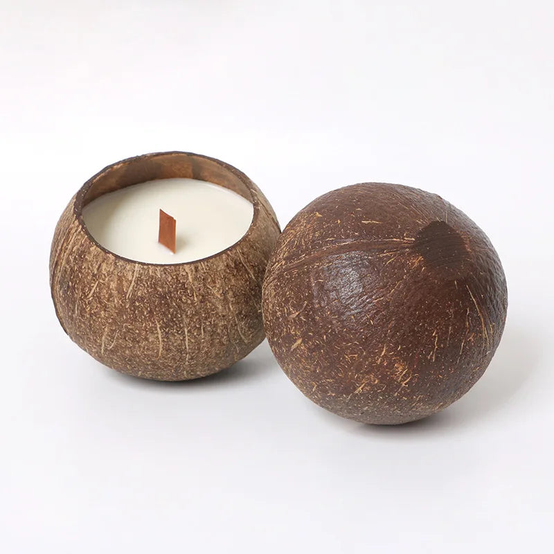 bougeoir en coquille de noix de coco décoration romantique pour la maison - vue 7 sur 7