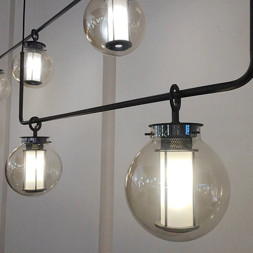 lustre design postmoderne en verre et métal éclairage nordique décoratif - vue 9 sur 9