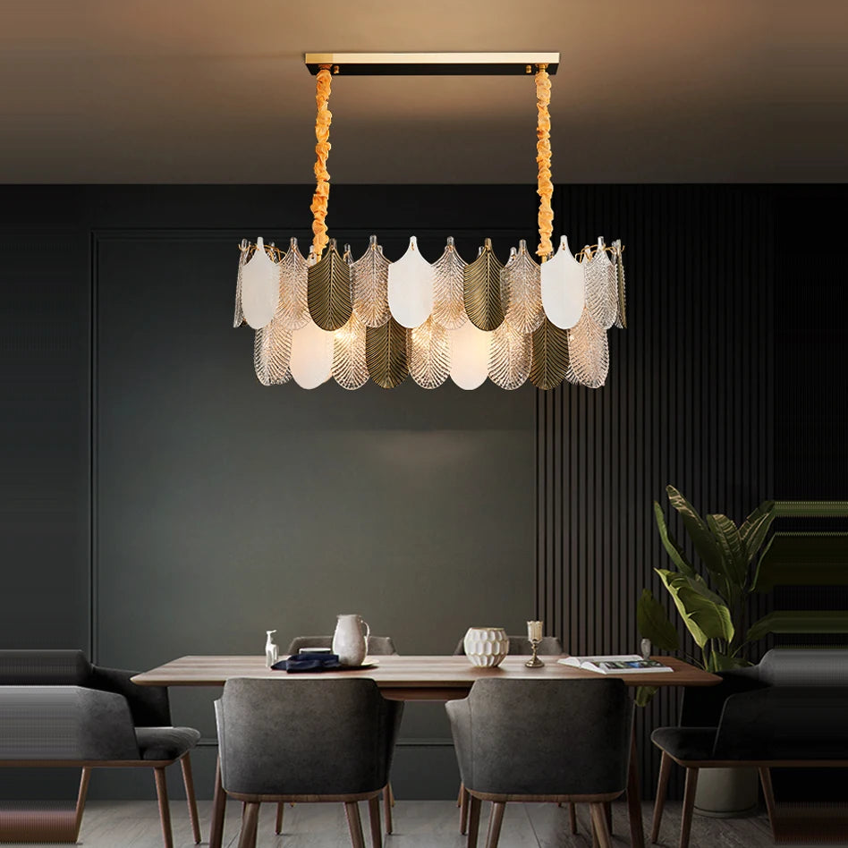 lustre design art déco moderne en acier inoxydable à led - vue 5 sur 12