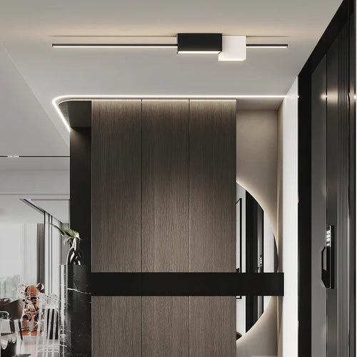 Minimalistische LED-Deckenleuchte im nordischen Stil für langen Flur - vue 2 sur 14