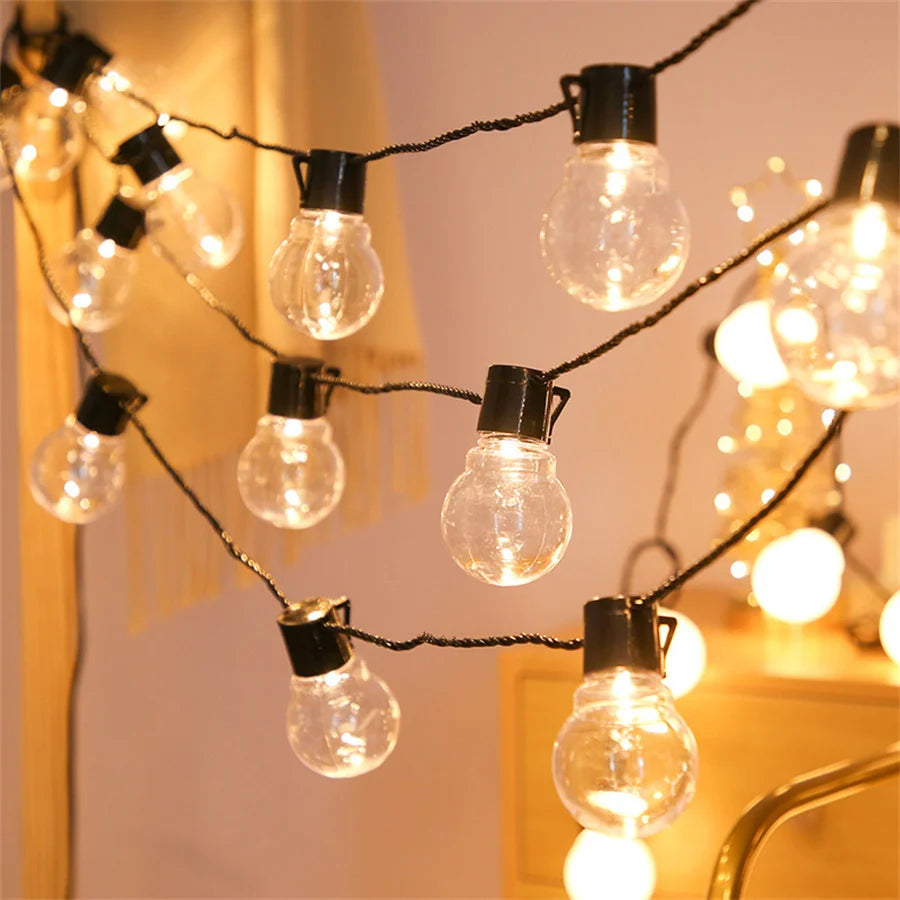 Guirlande lumineuse globe 38 led féerique pour décorations extérieures