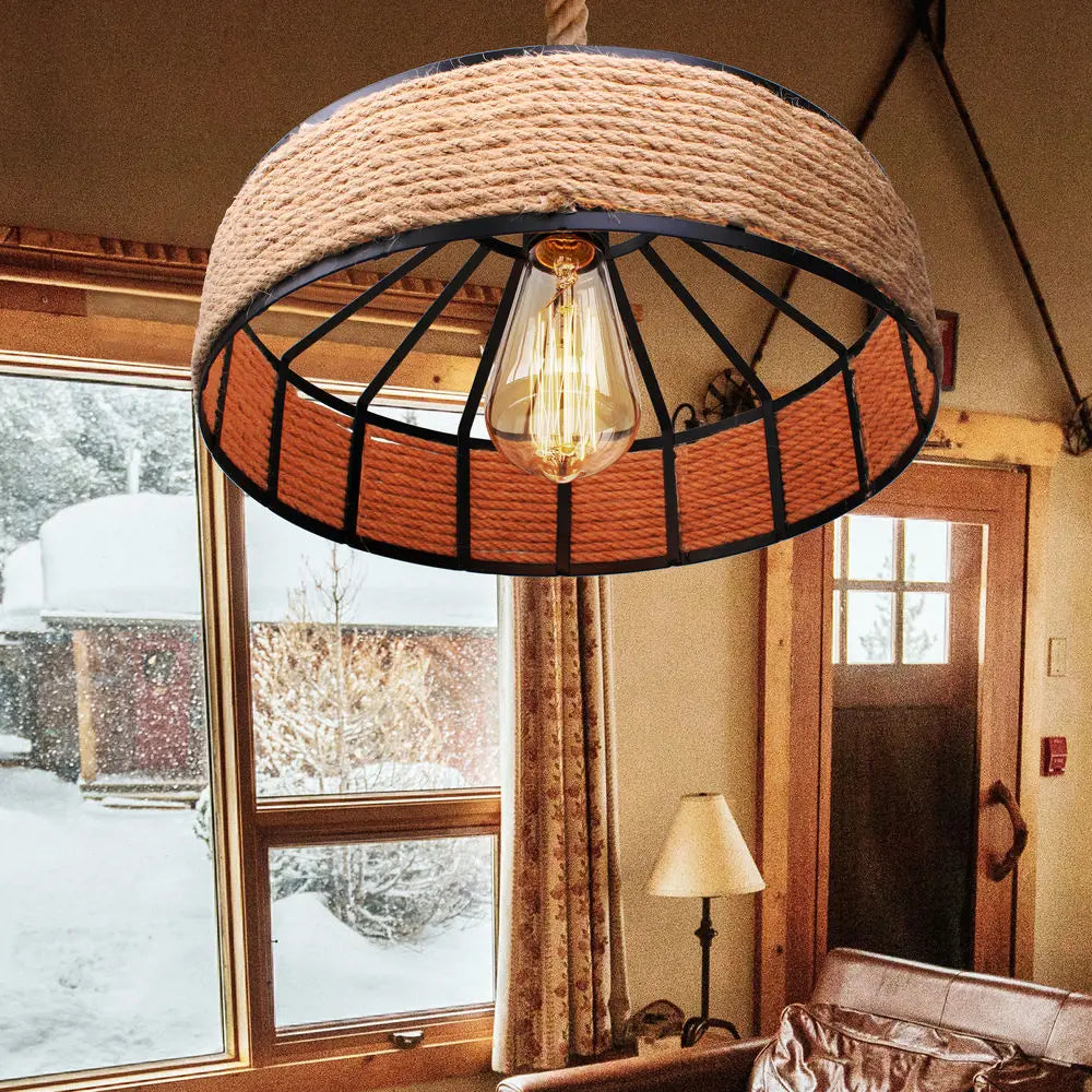 suspension rétro vintage de chanvre pour bar industriel - vue 5 sur 8