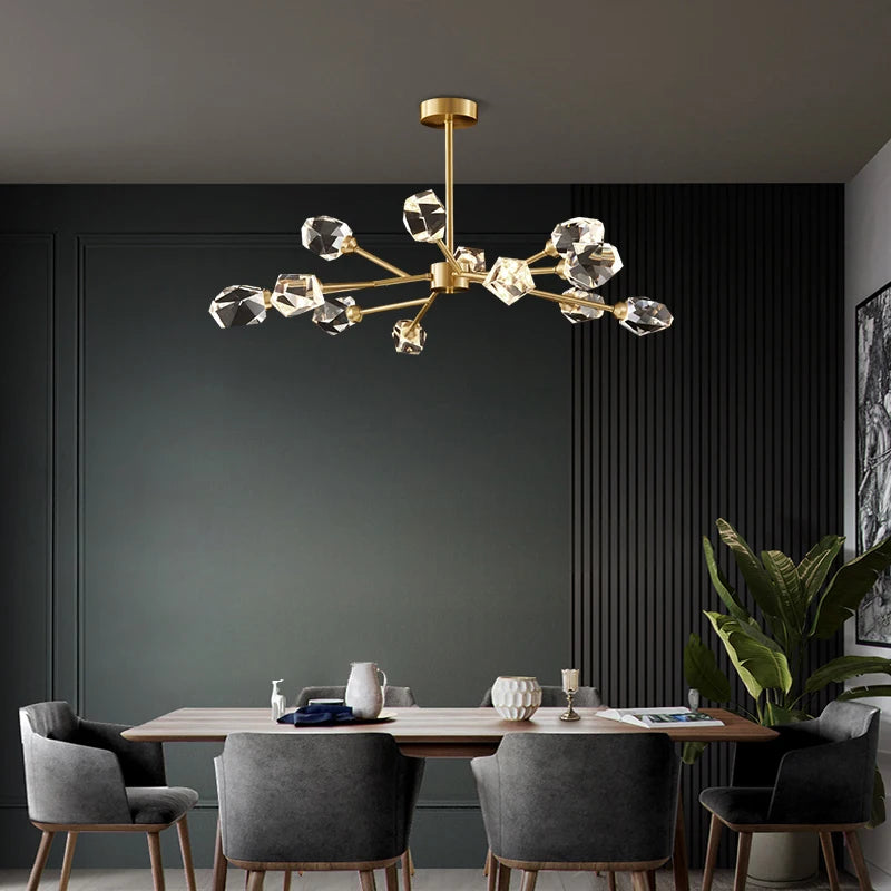 lustre en cristal moderne pour décoration intérieure élégante et luxueuse - vue 6 sur 11