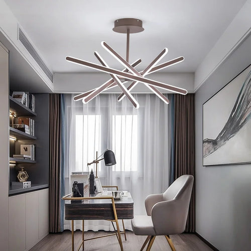 lustre à led design moderne avec télécommande et intensité variable - vue 4 sur 6