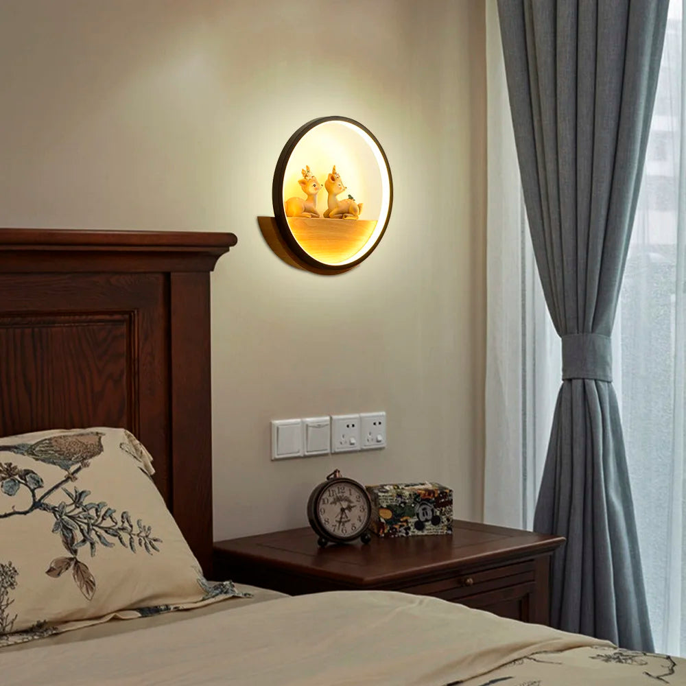 applique murale led en bois décorative pour chambre d'enfant - vue 6 sur 8