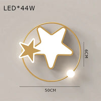 plafonnier led étoile dorée éclairage créatif nordique pour intérieur