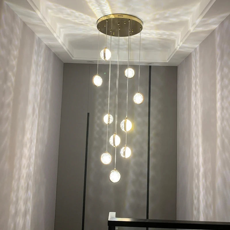 lustre à led moderne design cristal pour un éclairage luxueux - vue 4 sur 15