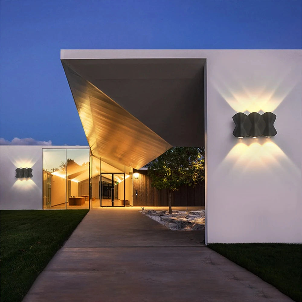 applique murale led moderne extérieure étanche en aluminium nordique - vue 3 sur 12