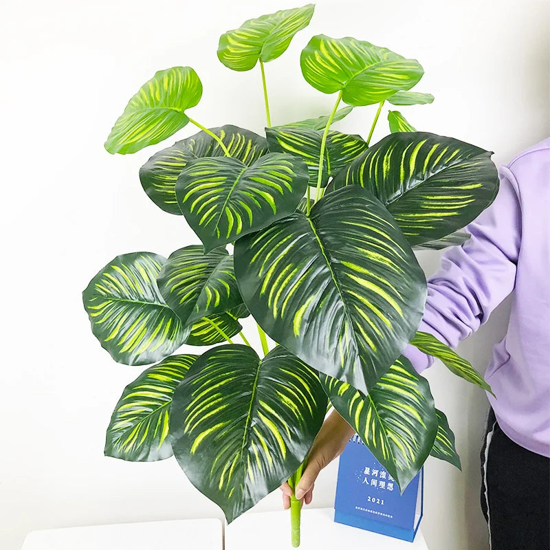 feuilles tropicales monstera palmier artificiel pour décoration intérieure - vue 11 sur 18
