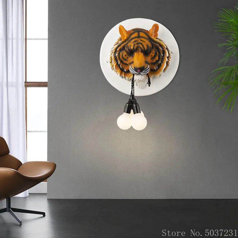 applique murale design nordique en résine et or forme animaux - vue 5 sur 10