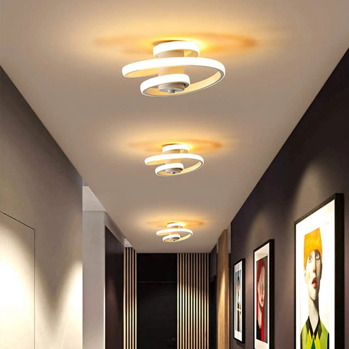 Plafonnier LED moderne en forme de spirale - vue 5 sur 8
