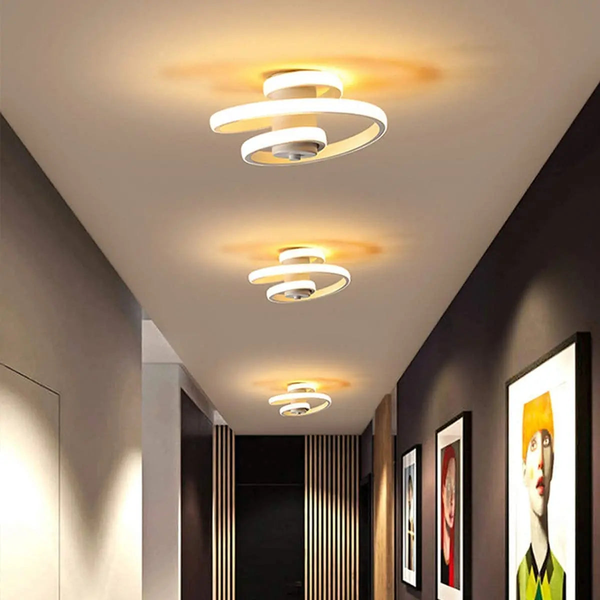Plafonnier LED moderne en forme de spirale - vue 6 sur 8