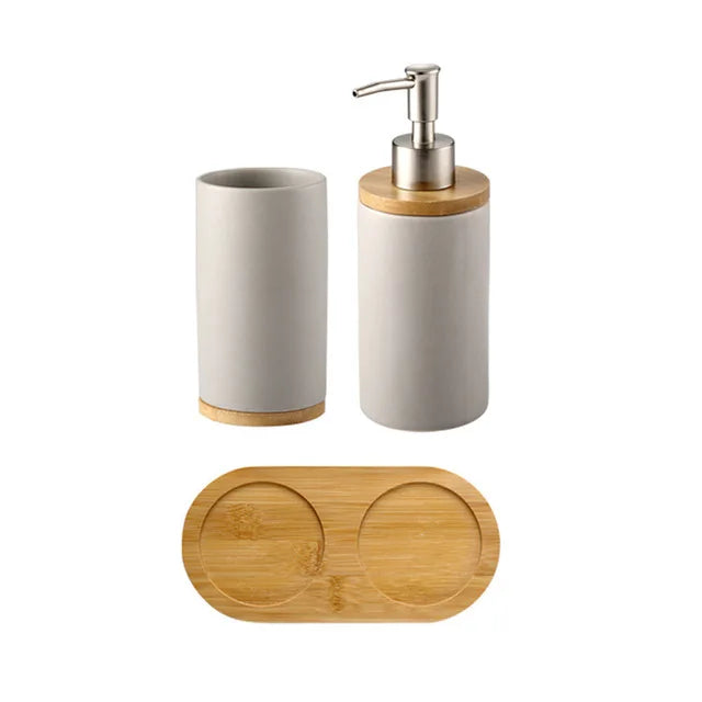 ensemble d'accessoires de salle de bain en céramique trois pièces design - vue 16 sur 21