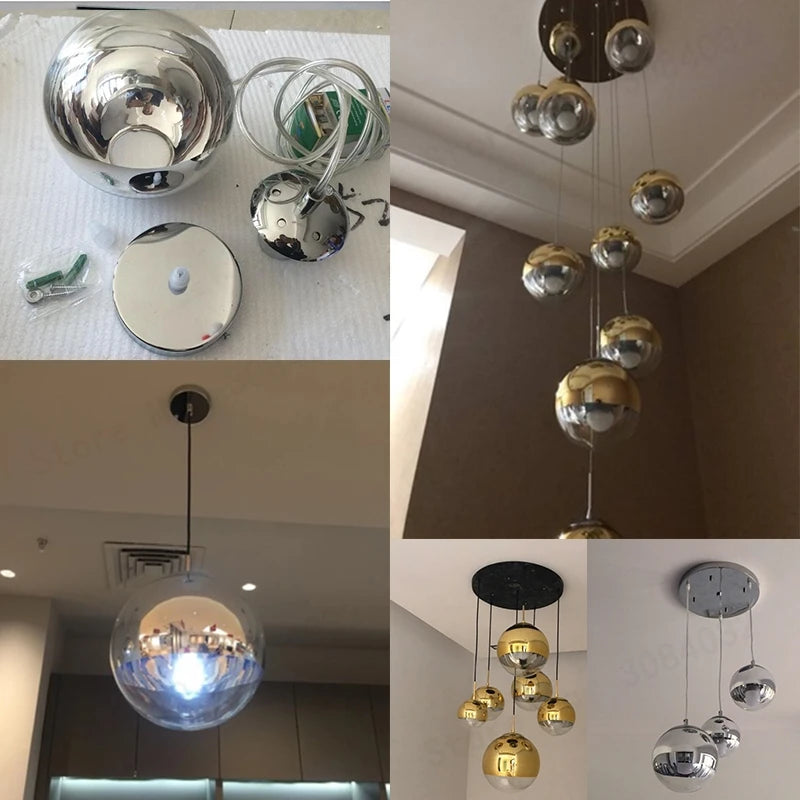 Suspension moderne classique en galvanoplastie design célèbre boule d'étoile - vue 7 sur 8