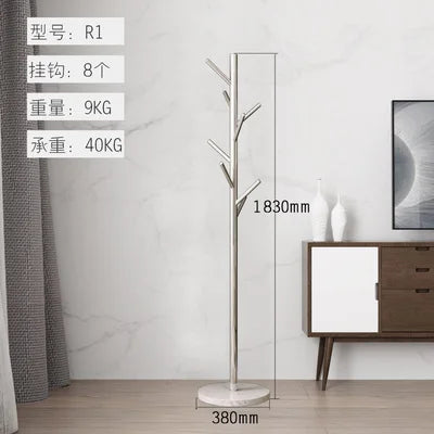 Stainless Steel Simple Modern Coat Rack, Nordic Light Luxury Hanger, Floor-Standing Bedroom Marble Hanger - vue 11 sur 11