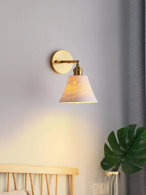 Wandleuchte aus Keramik und Kupfer im nordischen Luxus-Design - vue 3 sur 6